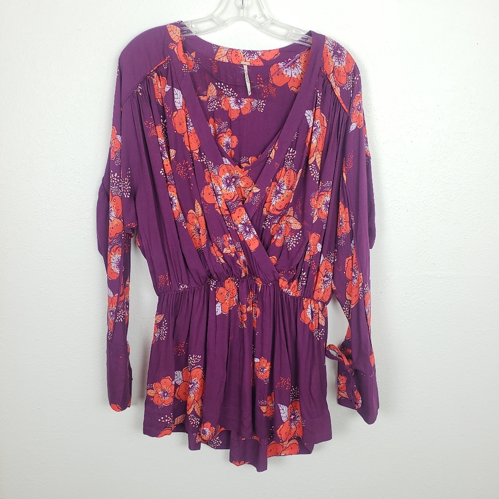 COPY - Free people | Tuscan Dreams purple floral tunic Sm